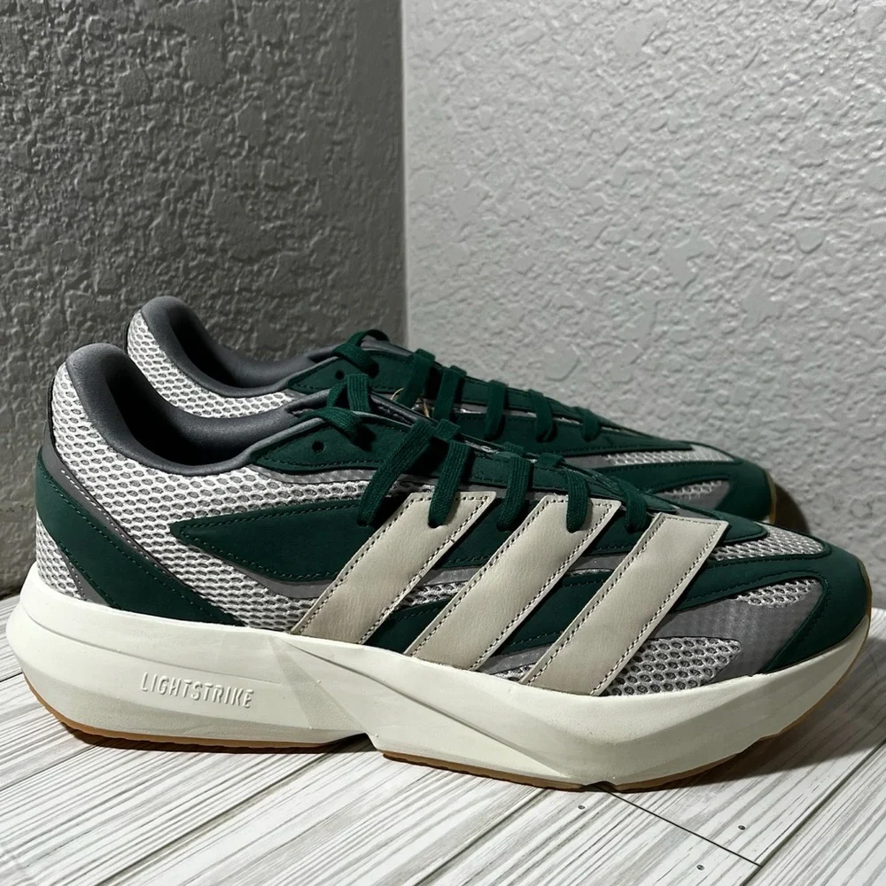 Adidas Men's Lightblaze running Shoes sneakers green silver size‎ 12 #JR2616